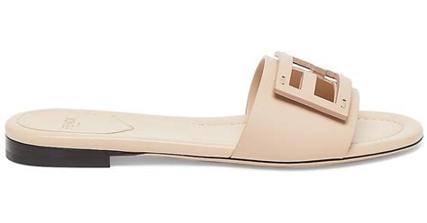 fendi studded logo sandals|fendi logo leather slide sandals.